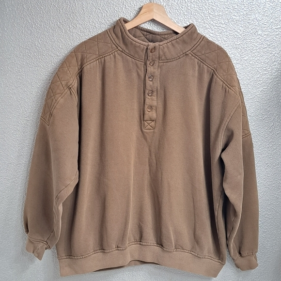 Columbia Olive Green Mock Neck Sweat Shirt   Size XL - Picture 5 of 9